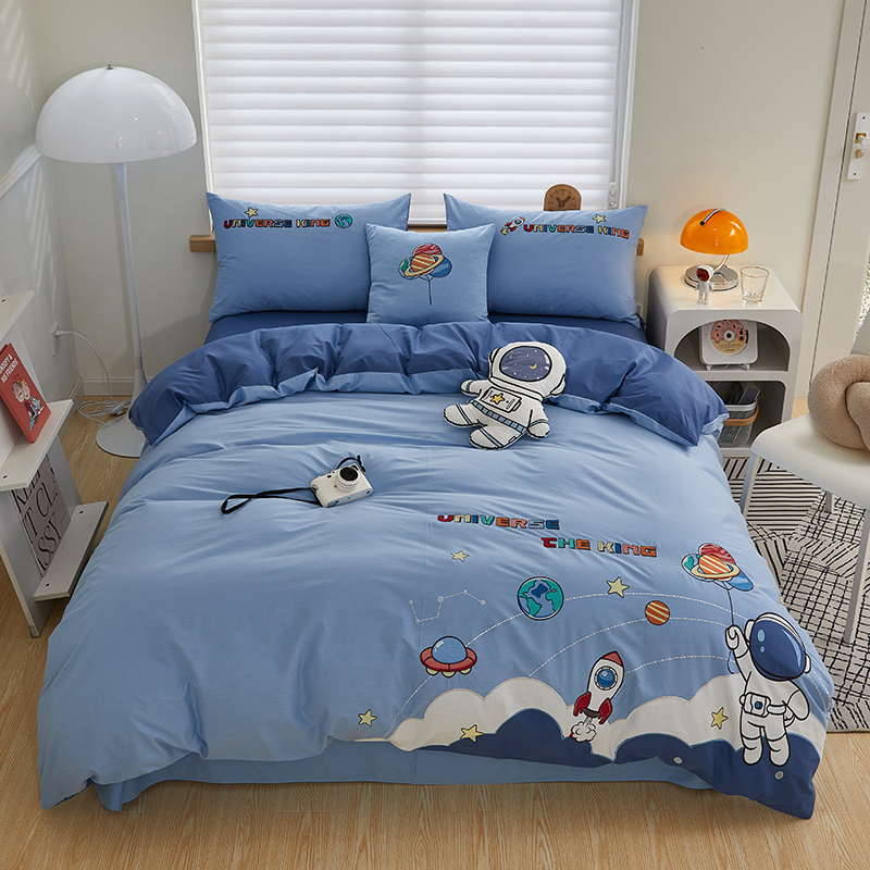 加厚床单被套儿童卡通全棉床上用品男孩纯棉磨毛四件套1.5床笠冬