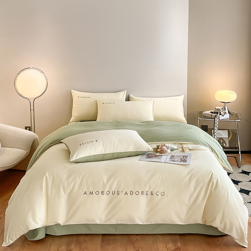 加厚保暖纯棉磨毛现代简约四件套