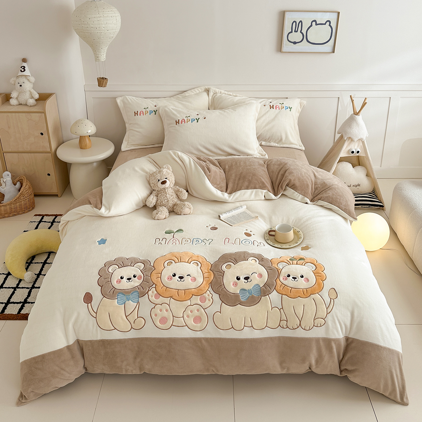 儿童卡通加厚床单被套牛奶绒四件套小男孩秋冬保暖三件套1.2床笠