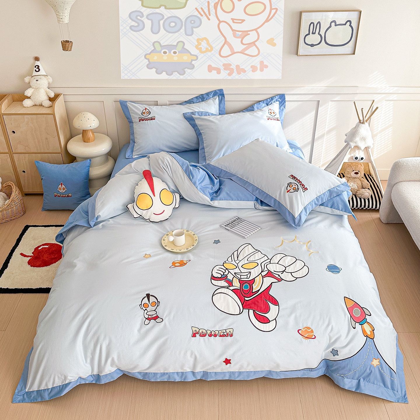 全棉床单被套男孩青少年床上三件套儿童卡通100纯棉四件套1.5床笠