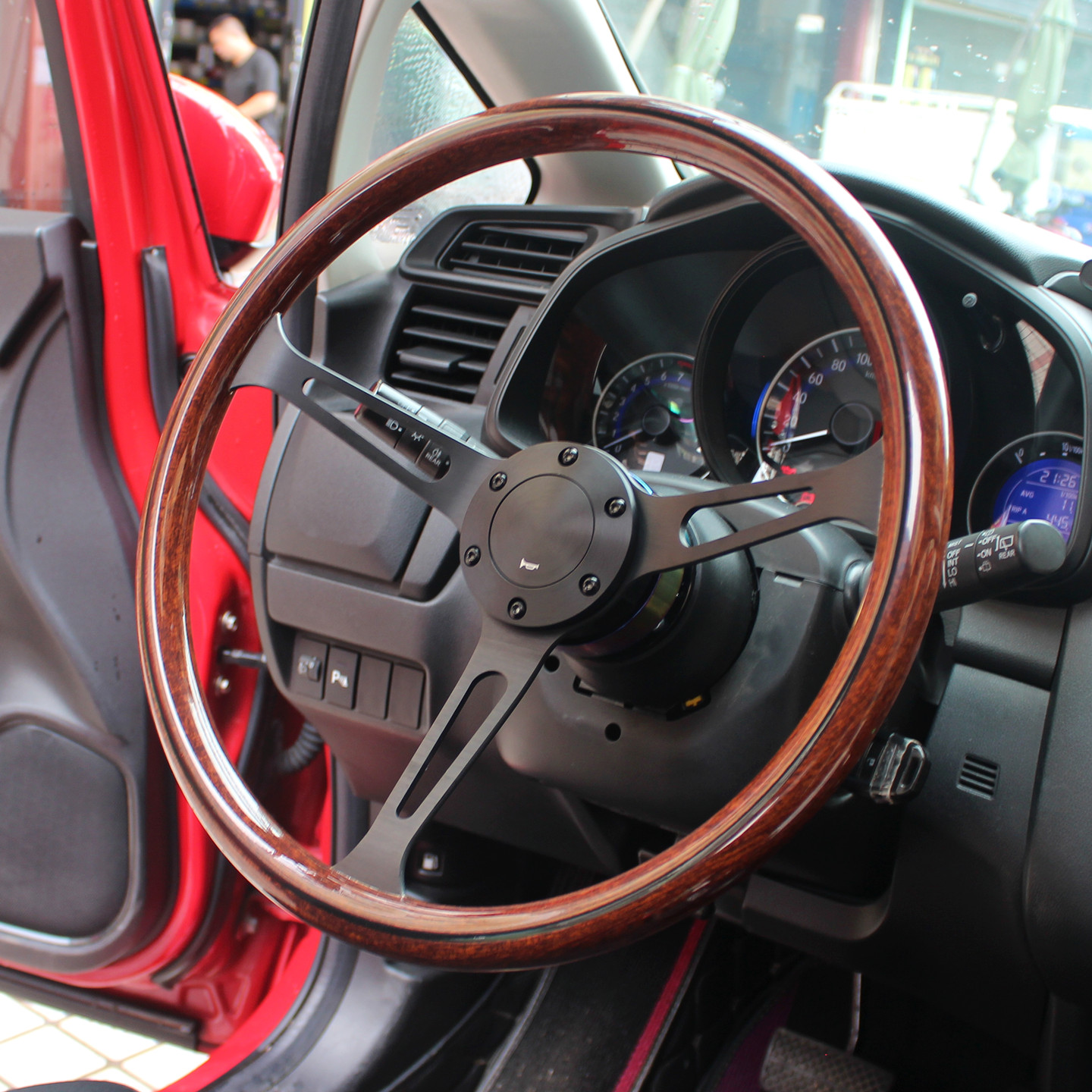汽车15寸通用桃木方向盘经典情怀老车改装复古竞技快拆赛车方向盘