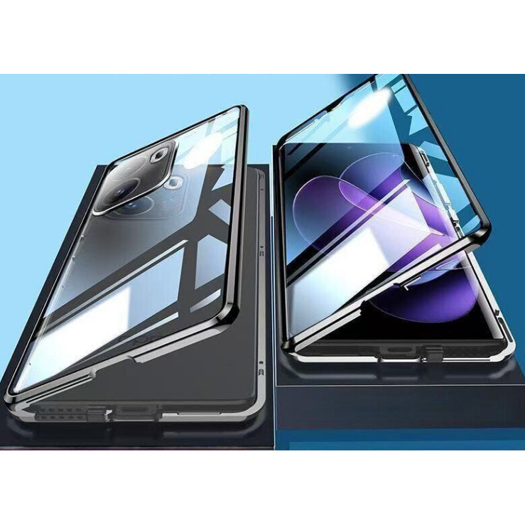【自带镜头膜全包】适用OPPOA6s手机壳双面玻璃磁吸新款卡扣前后全包镜头保护超薄透明金属高级轻奢壳膜一体