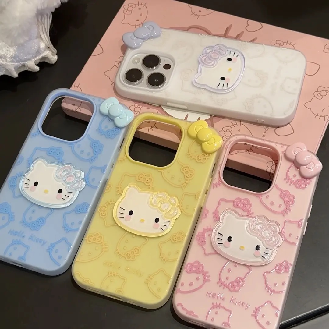 肤感线条KT猫适用于苹果16promax手机壳15/14/13磨砂OPPORENO14/13华为NOVA14/13红米TURBO4PRO小米15/14
