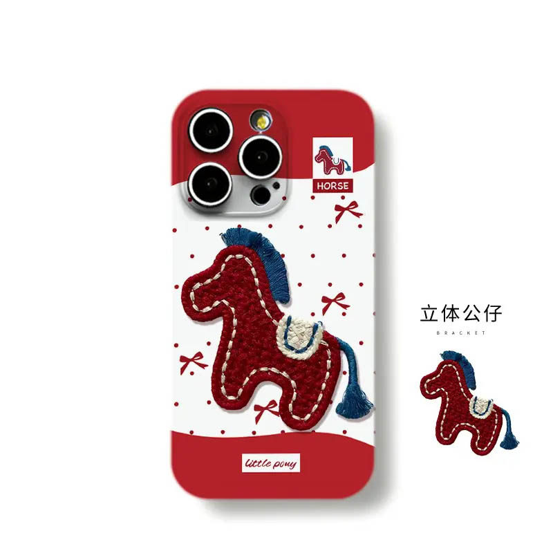 波点小马贴件适用于苹果17/16promax手机壳15/14/13华为MATE80荣耀500pro可爱OPPORENO15小米17红米K90创意