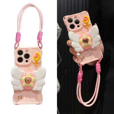 美少女翅膀爱心适用多型号手机壳