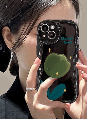 墨绿郁金香适用于华为nova11手机壳p60少女潮art软nova10/9/8/7/6防摔mate50/40/30小众p50新款mate60pro全包
