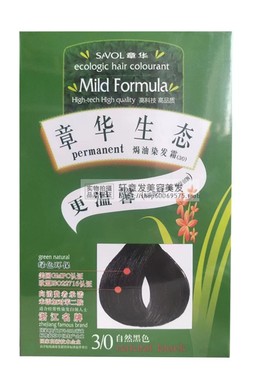 章华生态焗油染发霜防抗过敏染发膏植物染发剂绿色健康遮白发正品