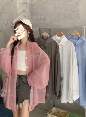 夏季新款长袖雪纺衬衫女韩版宽松百搭休闲白色显瘦衬衣上衣洋气潮