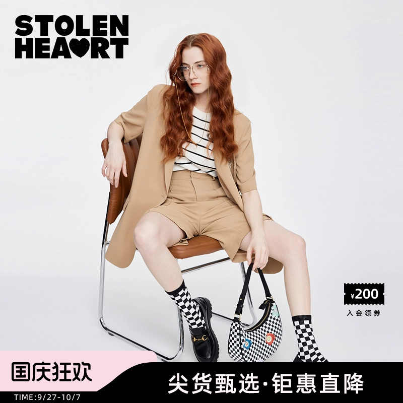 STOLEN HEART新款洋气时尚休闲百搭简约气质短袖西装外套女