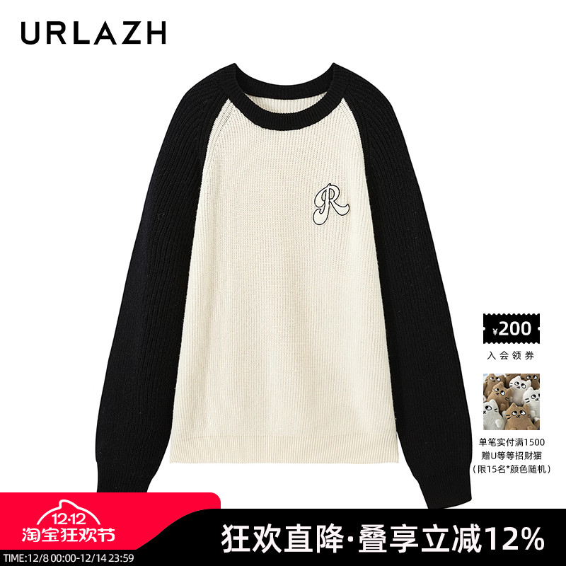 urlazh/有兰校园拼色毛衣