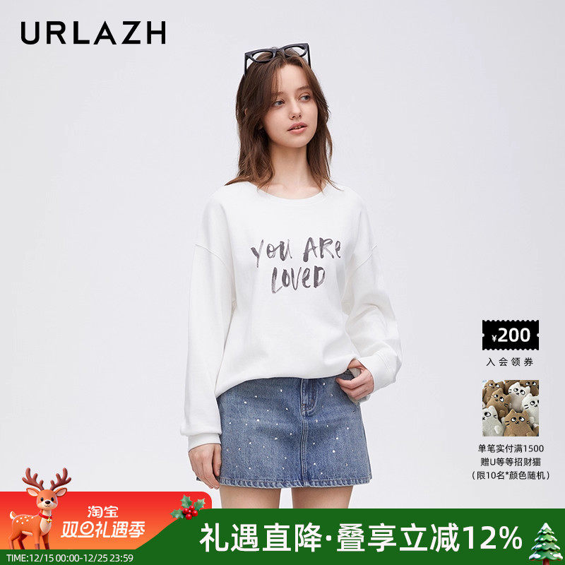 urlazh/有兰简约字母百搭长袖T