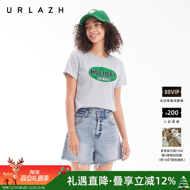 URLAZH有兰重工十字绣短袖T恤