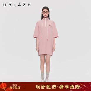 减龄粉红休闲百搭立领樱桃印花半袖 时尚 连衣裙 新款 URLAZH有兰秋季