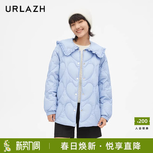 粉蓝轻薄羽绒服女 简约休闲气质百搭短款 URLAZH有兰新款 减龄时尚