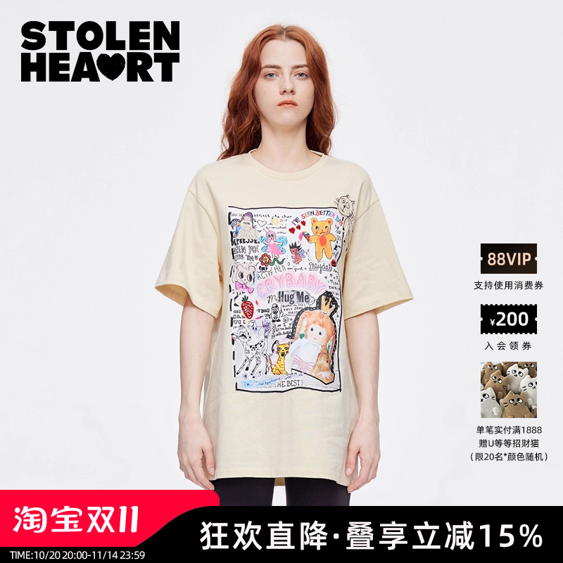 STOLENHEART纯棉贴布绣T恤