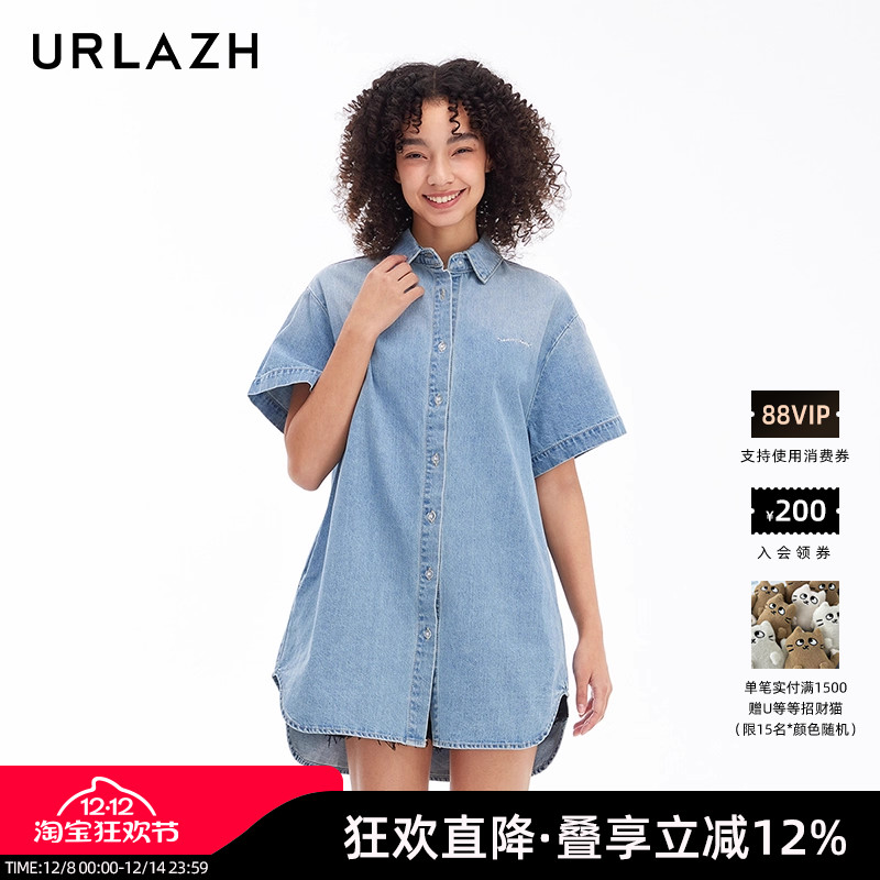 复古休闲直筒牛仔连衣裙