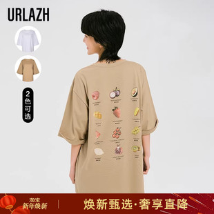 T恤女 趣味减龄印花纯棉休闲宽松百搭圆领短袖 URLAZH有兰新款 时尚
