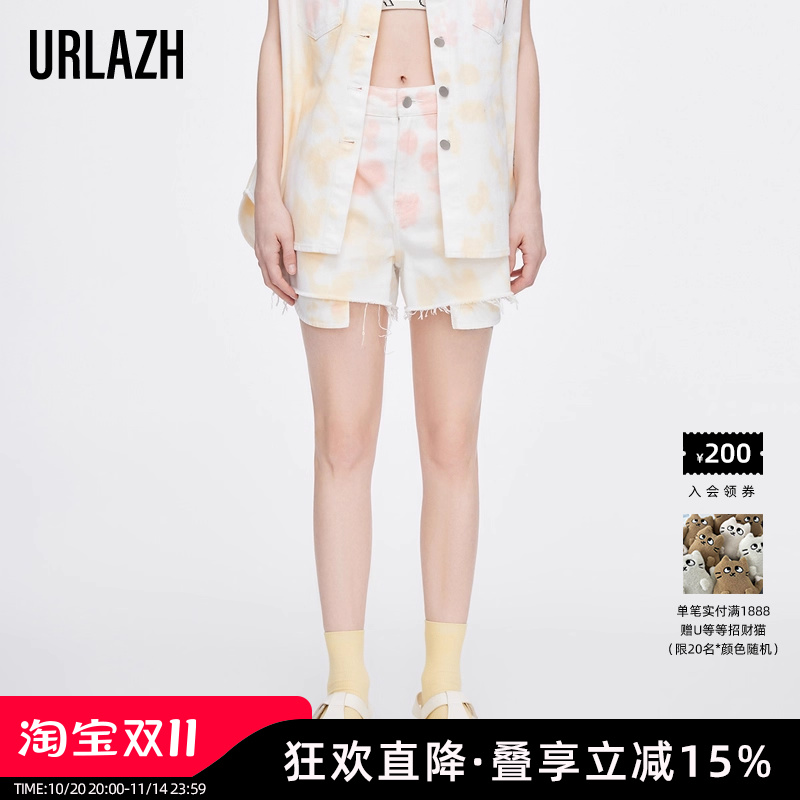URLAZH/有兰时尚休闲牛仔短裤