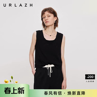 有兰桑蚕丝黑色无袖背心