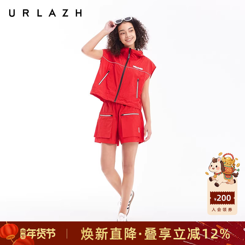 URLAZH有兰夏季新款明媚元气番茄红BF风休闲百搭宽松工装短裤女,女装/女士精品,休闲裤,淘宝优惠券,粉丝福利购,淘宝优惠卷