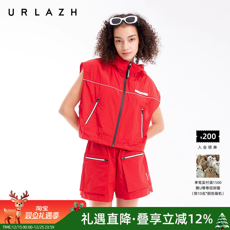 URLAZH有兰甜酷元气无袖短外套