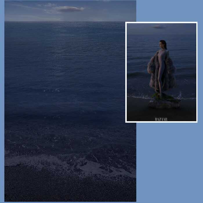 海边晚霞拍照写真喷绘布影楼沙难