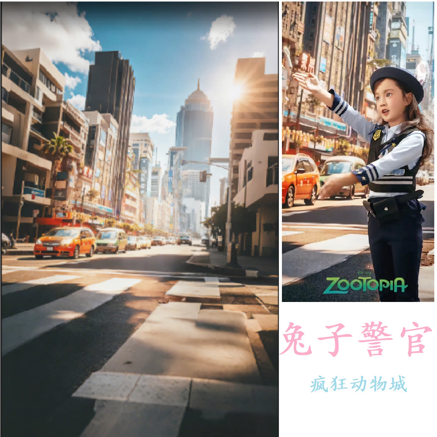 疯狂动物城兔子警官拍照背景布