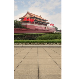 影楼拍照背景天安门广场建筑风景摄影幕布下乡拍照加厚无缝不反光