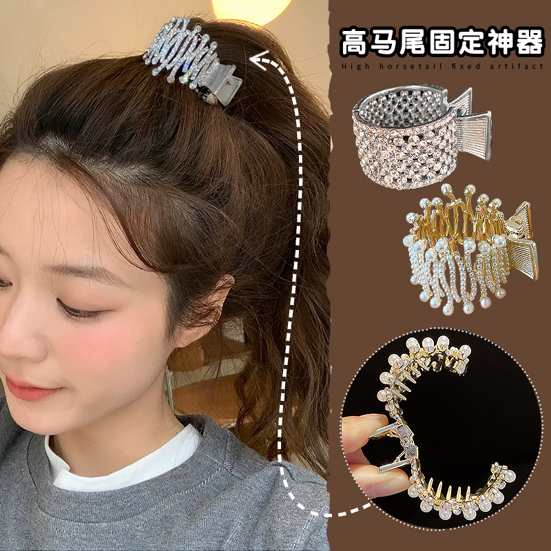 高马尾固定神器发夹女小抓夹爪夹刘海侧边发卡鲨鱼头饰2025年新款