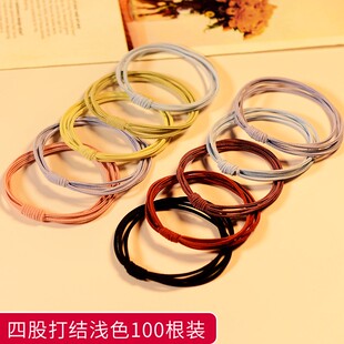 高弹力双拼色皮筋女扎头耐用不伤发基础皮筋情绪控制发圈头绳发饰