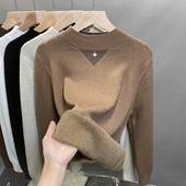 针织衫 一体绒半高领毛衣女加绒加厚打底衫 2025秋冬新款 内搭上衣潮