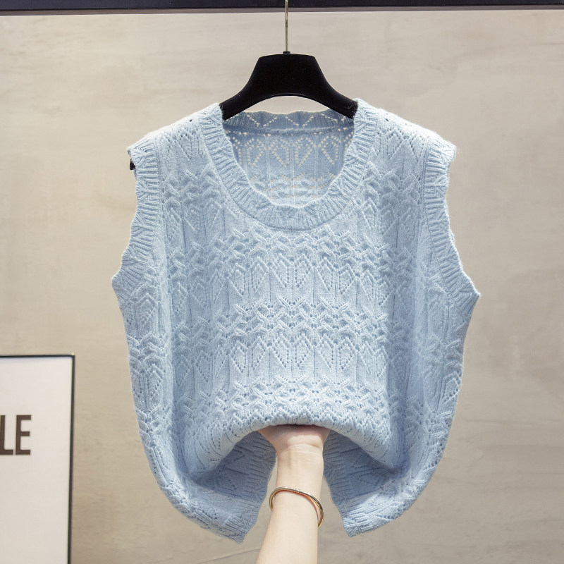 圆领镂空针织马甲背心女2025秋冬新款宽松外穿马夹叠穿棉毛衣坎肩,女装/女士精品,马夹,淘宝优惠券,粉丝福利购,淘宝优惠卷
