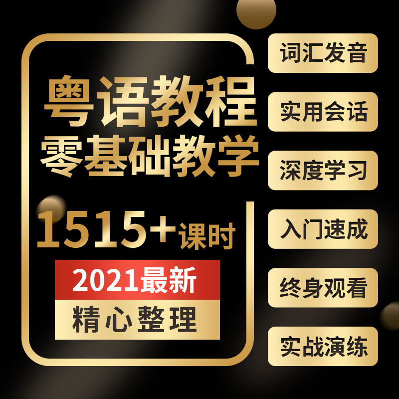 粤语学习教程零基础学香港话广东话白话速成网课视频课程教学培训