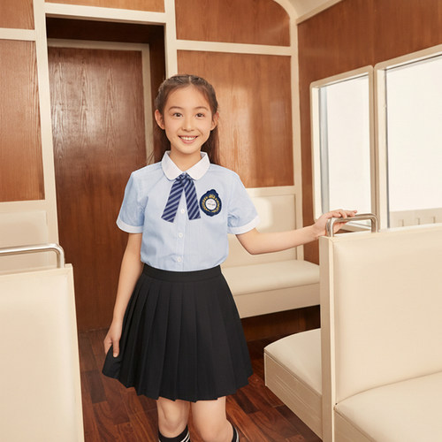 森马集团Hey Junior校服可爱半身裙女童夏装运动短裙纯色校园打底