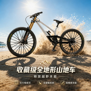 精缩速降山地车模型合金车架可动避震仿真碟刹收藏礼物桌面摆件款