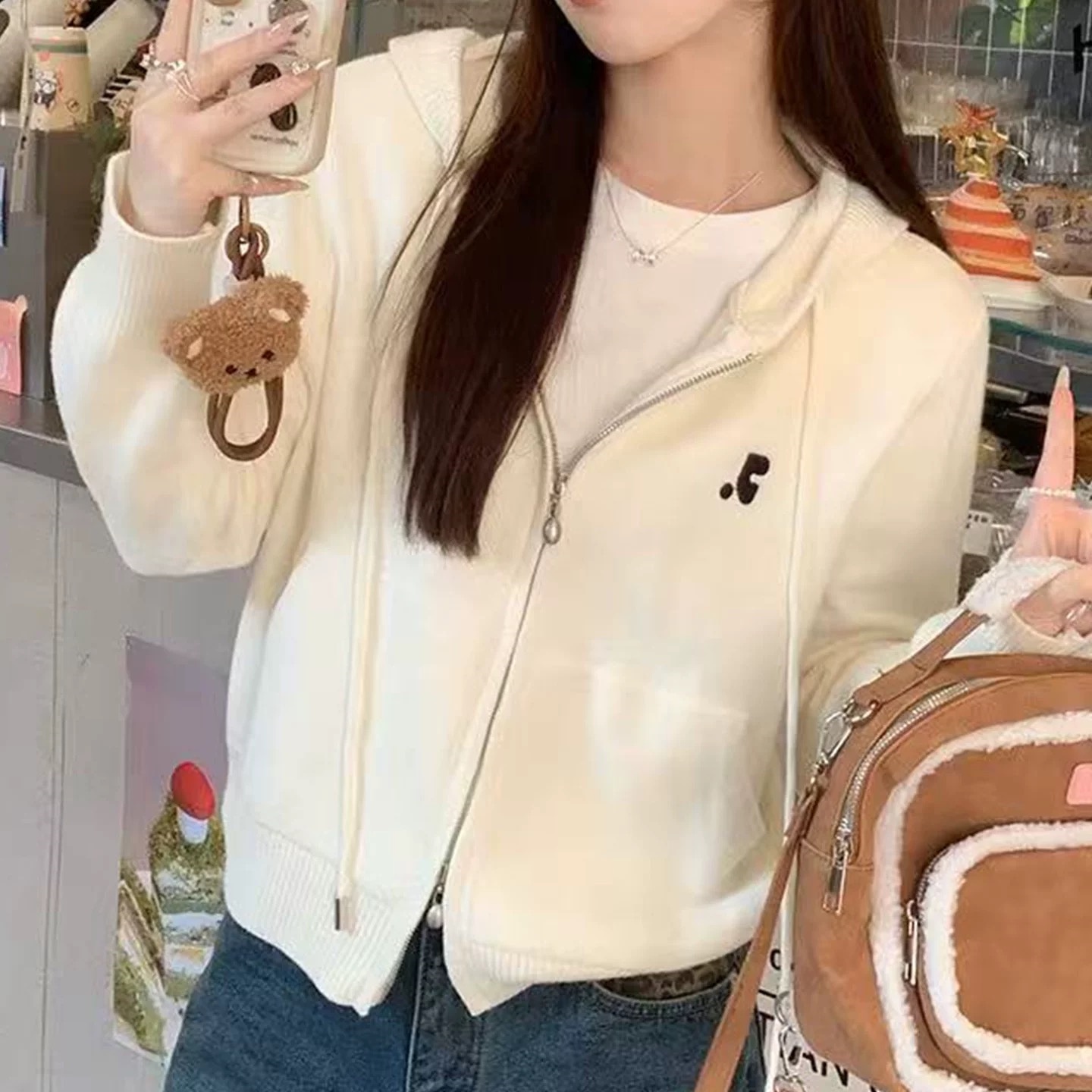 韩系时尚气质针织开衫毛衣外套