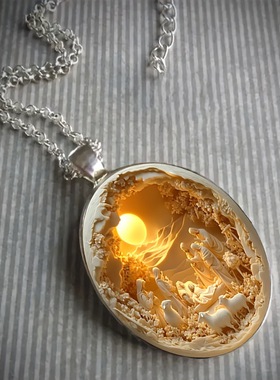 优雅的玻璃项链，日常佩戴和特殊场合的理想选择，圣诞节、复活节