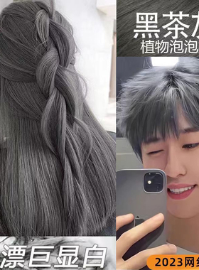 黑茶灰色染发剂泡泡染流行色显白女染发剂学生党看不出来阳光下显