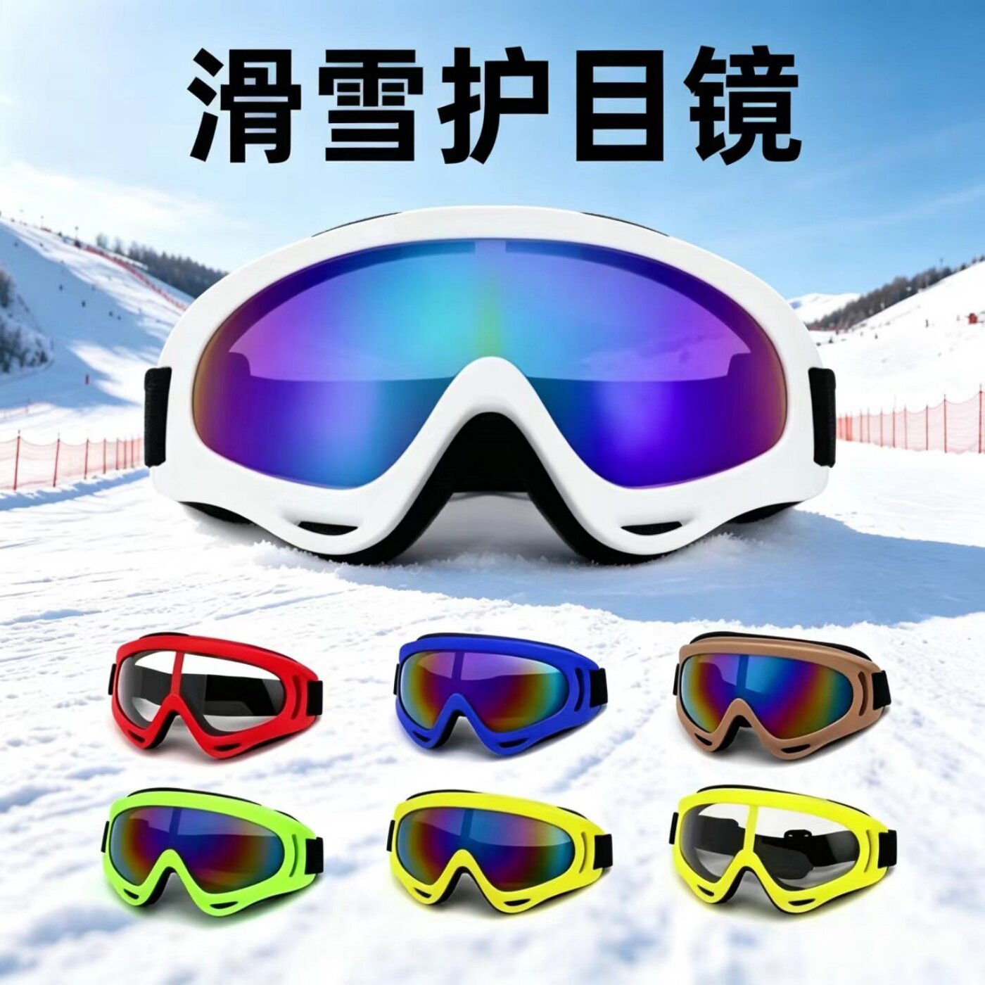 儿童滑雪眼镜雪山防紫外线户外防风雪地护目镜男童女童专用滑雪镜