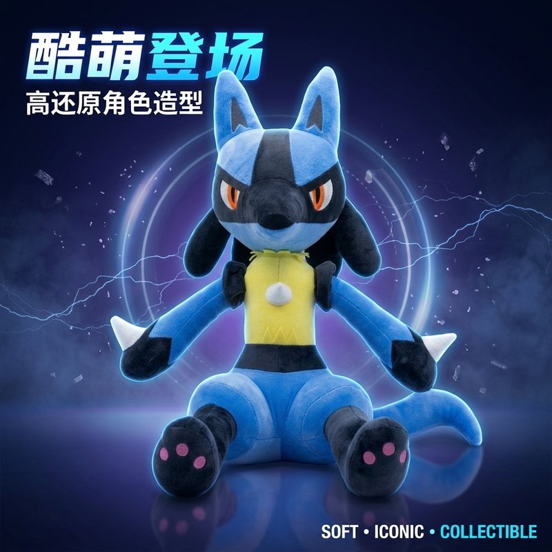 口袋妖怪路卡利欧毛绒玩具公仔宠毛绒/玩偶/公仔/布