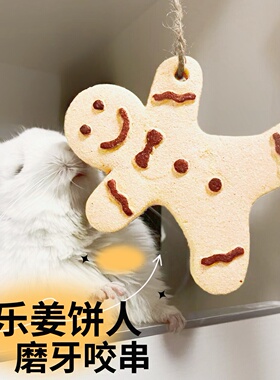 英国Rosewood龙猫兔子小宠磨牙咬串 快乐姜饼人^超硬耐啃