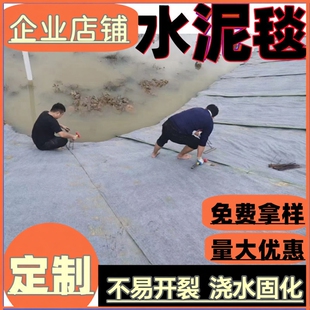 新型混凝土水泥毯浇水固化鱼塘池护坡铺路沟渠河道改造固坝固土毯