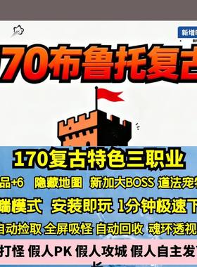 热血传奇单机版GEE170布鲁托三职业特色复古吉品+6运10套装新BOSS
