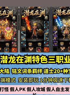 潜龙在渊特色三职业3大陆热血传奇单机版道士20多种宝铭文GM微端