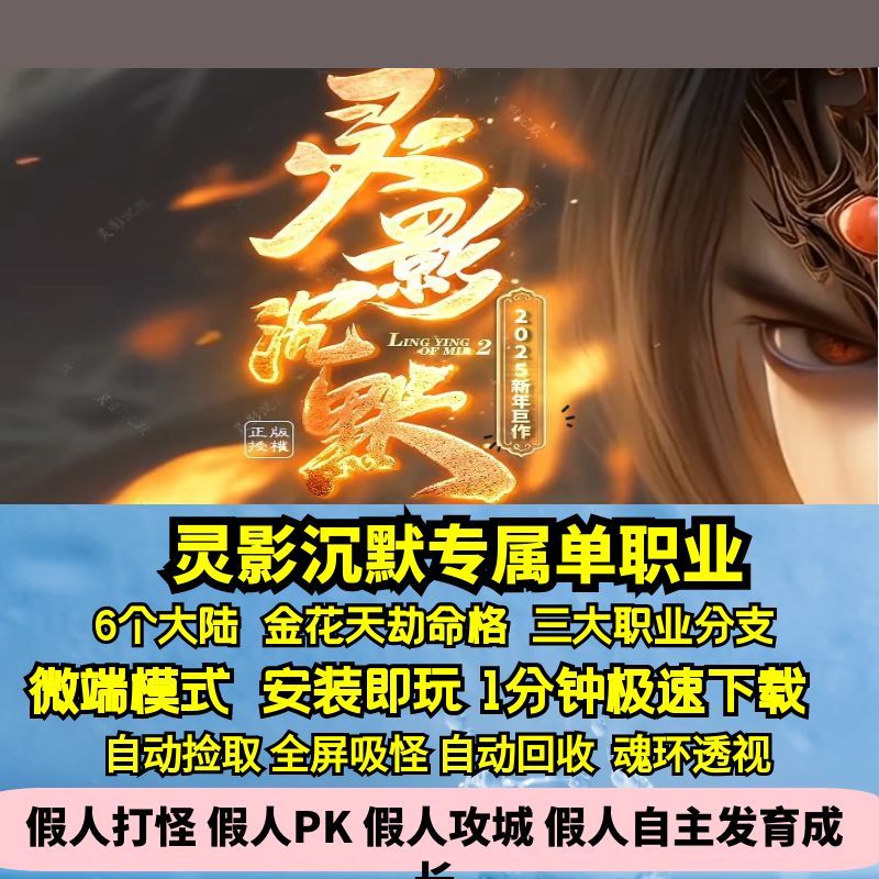 热血传奇单机版新GOM灵影沉默专属单职业特色金花天劫命格6大陆