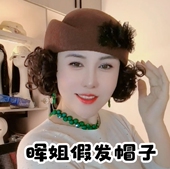 个性 秋冬假发一体毛呢串花空姐帽女帽时尚 韩版 优雅贝雷帽网红帽子