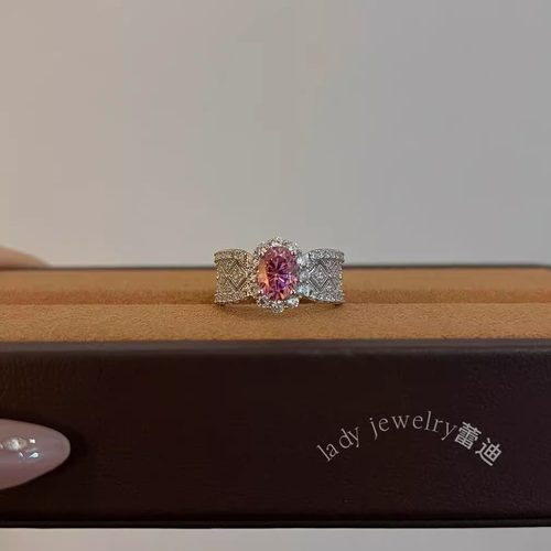 蕾迪高定［粉帕帕拉恰定制］1.5克拉s925银雅典娜戒指