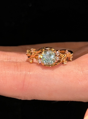 蕾迪【花开半夏】镶嵌1.2ct阿斯切意大利工艺气质时尚百搭戒指女