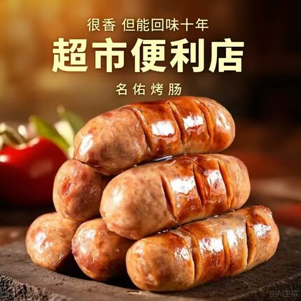 广泋爆汁烤肉肠70克大根烧烤肠商超同款空气炸锅香肠烧烤风味小食