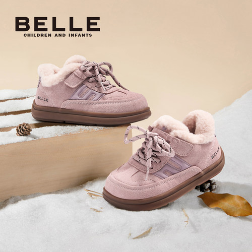 百丽官方正品女童棉鞋运动鞋